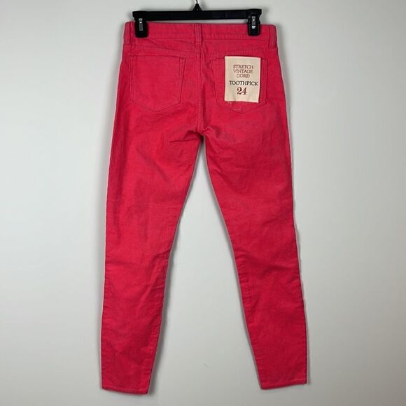 J. Crew Factory Toothpick Skinny Corduroy Pants Size 24 Hot Pink - Picture 6 of 9